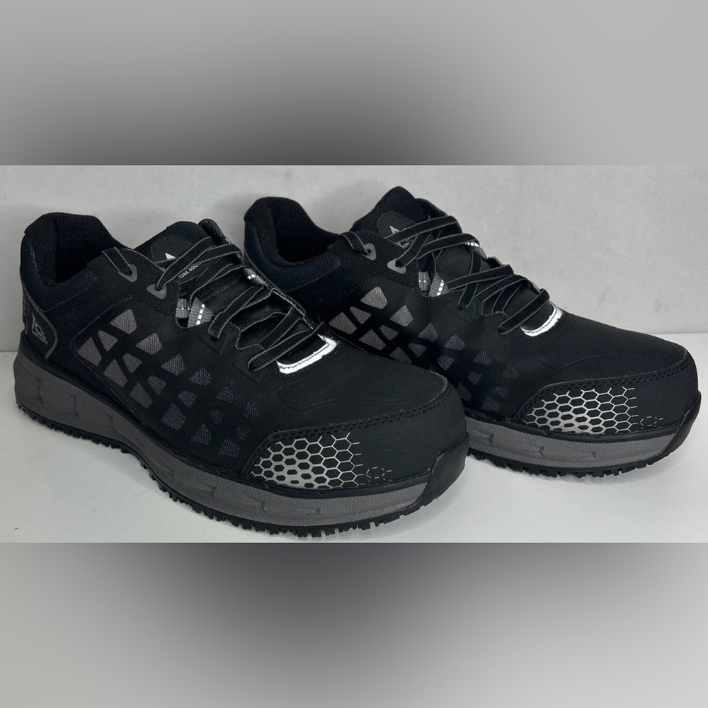 Ace Men's Black/Gray Phantom Alloy Safety Toe Slip Resistant Work Shoe Size 7.5